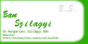 ban szilagyi business card